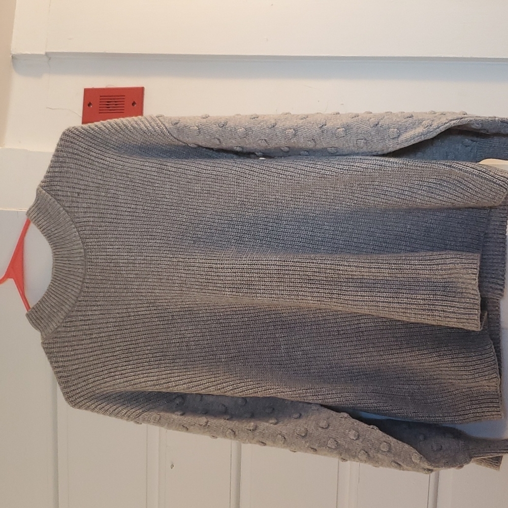 NWT Gray Sweater with Polka Dot Texture Size L